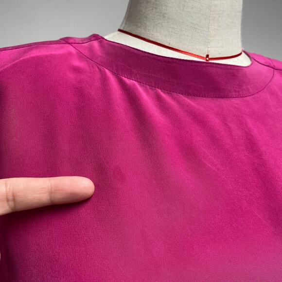 Vintage Austin Reed Regent Street Womens Size 14 Pink Silk Blouse - Picture 4 of 7